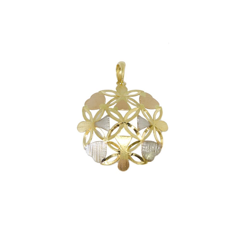 Pingente Mandala Mil Cora��es em Ouro 18 Kilates - 25083